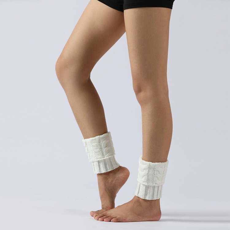 Winter Cable Knit Boot Cuffs Elastic Crochet Leg Warmer Sock Thermal Boot Topper